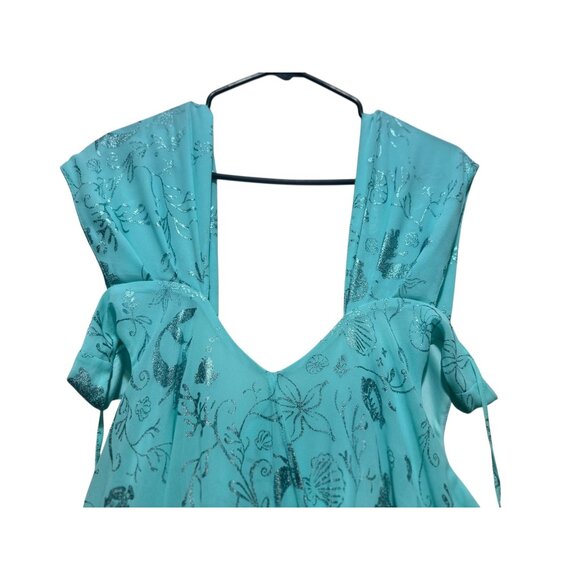 Disney Torrid Princess Ariel Print Swing Dress Women Size 12 Aqua Green Mermaid - Picture 14 of 16